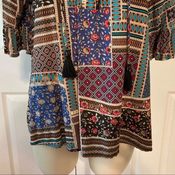 American Eagle Outfitters Boho Lace-up Blouse S - Picture 3 of 16